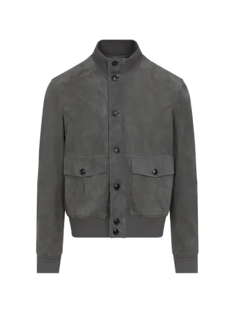 Zegna buttoned leather jacket Grey UHPSRA3H161