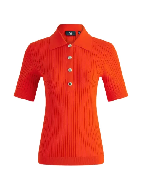 Fusalp Vera ribbed polo top Orange 24EF1114