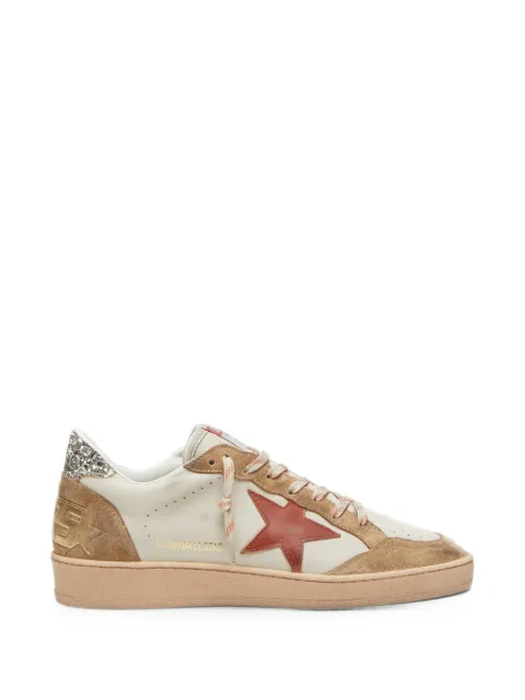 Golden Goose Ball Star in cream leather with brick-red leather star and suede inserts sneakers Neutrals GWF00117F008534