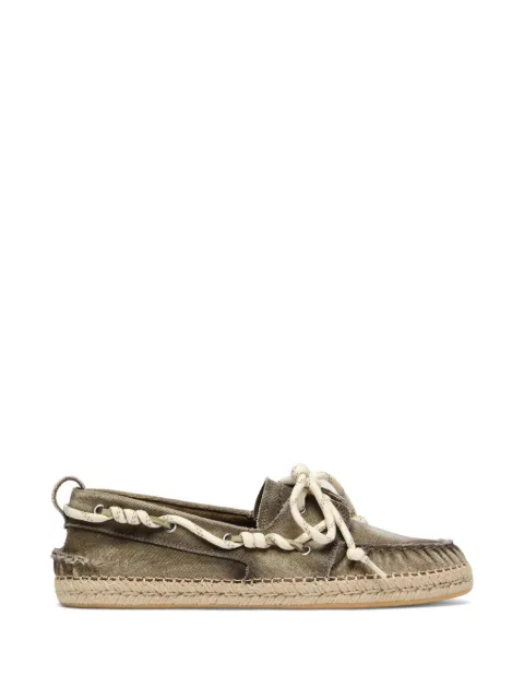 Golden Goose Cruise moccasins in military-green canvas with white trekking laces and juta-effect foxing Green GMF01135F008810