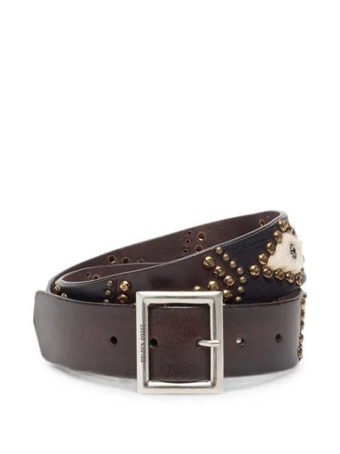 Golden Goose Sierra belt in mahogany leather with decorative studs Brown GWA00845A000900