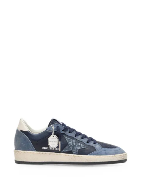 Golden Goose Ball Star LTD in dark-blue leather with light-blue Swarovski crystal star and suede inserts sneakers Blue GWF00117F008556