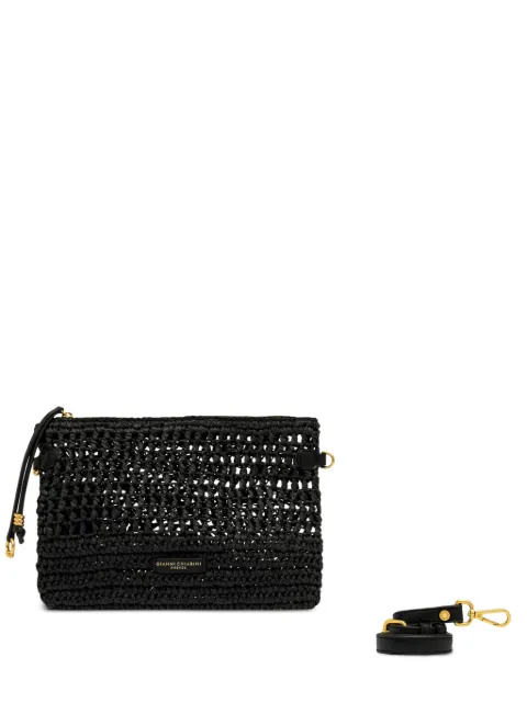 GIANNI CHIARINI small Nefeli crochet zip pouch bag Black BS11950COMMSTRCRCH001