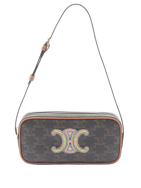 Celine Pre-Owned 2010-2026 Mini Triomphe Cuir Coated Canvas Camera Bag shoulder bag Brown 2EMA0LHD9QFIV7AL