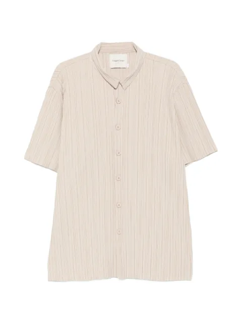 Gongdid Design plissé striped shirt Neutrals GDM16
