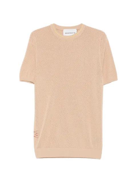 AMARANTO open-knit T-shirt Neutrals B9AB0054