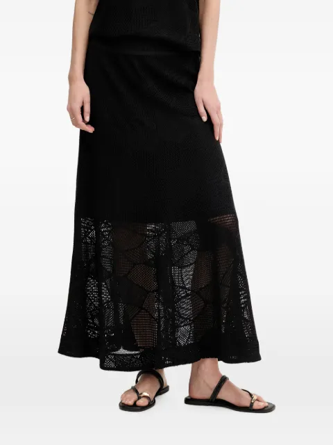 DKNY mesh logo-waistband maxi skirt Black P6BG6EMT