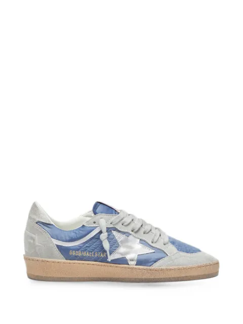 Golden Goose Ball Star in denim-blue nylon with light gray suede inserts and metallic silver leather star sneakers Blue GWF00117F008584