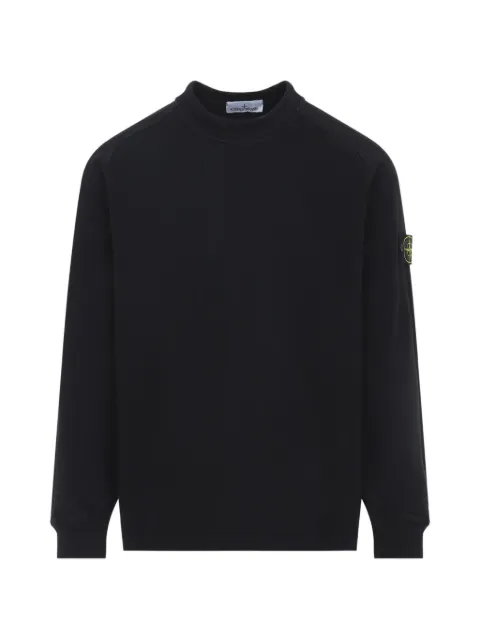 Stone Island 6100030 heavy organic cotton jersey oversized-fit crewneck sweatshirt with raglan sleeves Black L1S156100030S0B50