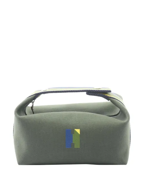 Hermès Pre-Owned 2010-2026 Small Toile Bride A Brac H Pavillon Case vanity bag Green 1XAOB9SG3IAS8G0H