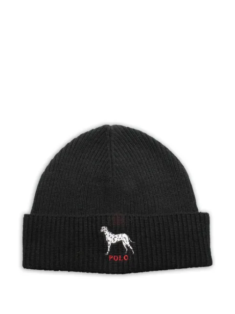 Polo Ralph Lauren Dalmatian Dog beanie hat Black PC0369001