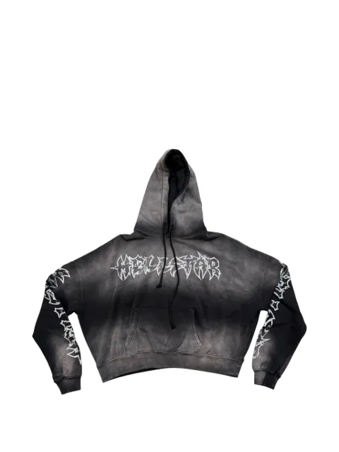 HELLSTAR Stars Shine graffiti-lettering hoodie Grey HSR260