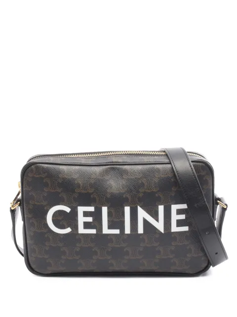 Celine Pre-Owned 2021-2026 Medium Triomphe Coated Canvas Messenger Bag crossbody bag Black N93VDHVLZ6RUQYVI