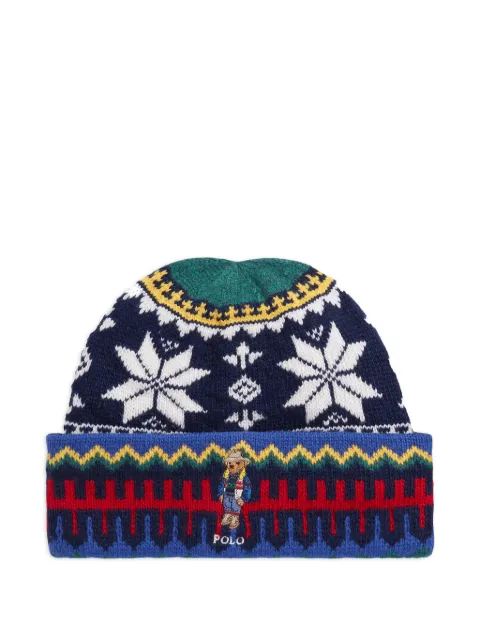Polo Ralph Lauren jacquard ribbed knit beanie Blue PC1032961