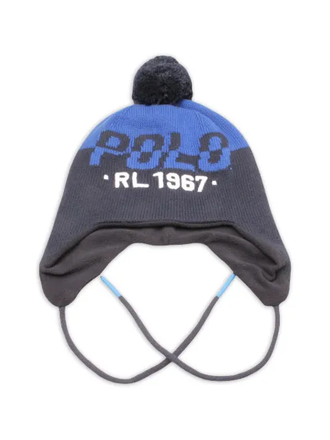 Polo Ralph Lauren pom-pom earflap beanie hat Grey PC0807433