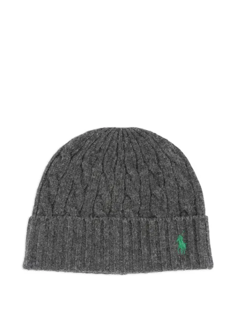 Polo Ralph Lauren Pony cable-knit beanie hat Grey PC0792003