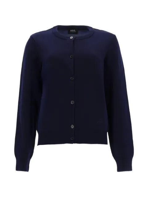 A.P.C. Leonie button-up knit cardigan Blue COHNWF22345
