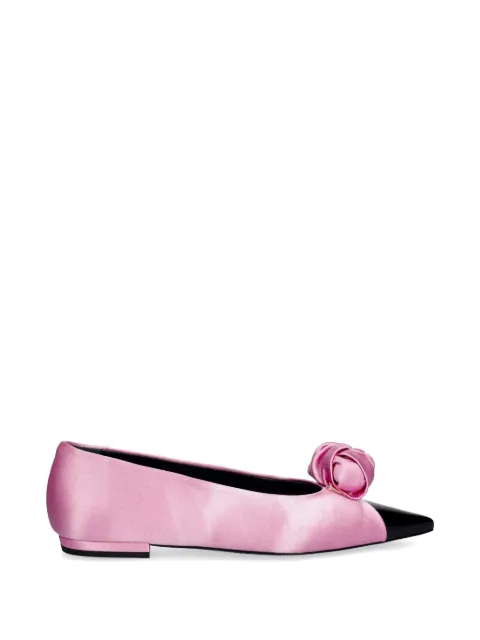 ROTATE BIRGER CHRISTENSEN rosette-detail pointed-toe ballet flats Pink 1160932215