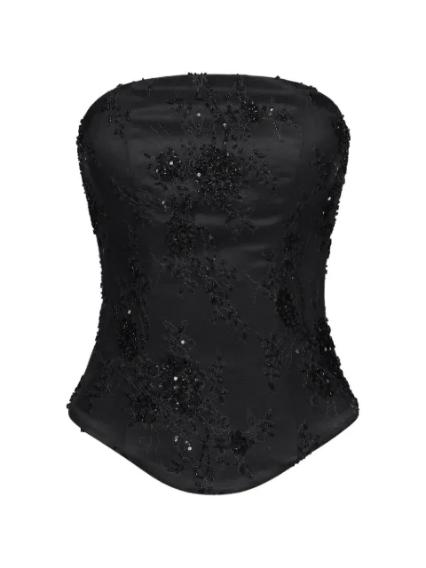 ALEXIA & ANTONIA embellished silk corset Black 11021212101