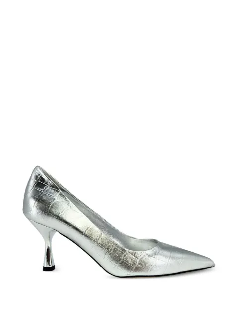 Madison Maison Annuccia croc-effect leather pumps Silver ANNUCCIA200