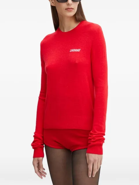 2nd Day logo-embroidered sweater Red 2244340408