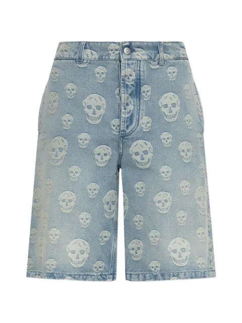 Alexander McQueen monogram denim shorts Blue 866423QYABY