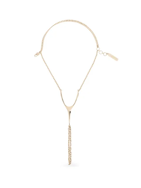 Alexander McQueen wishbone-plaque chain hand bracelet Gold 866153J161G