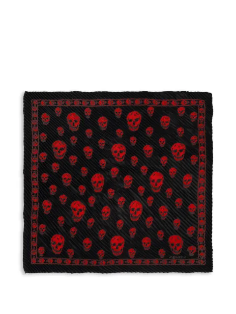 Alexander McQueen skull-print silk scarf Black 8670853001Q
