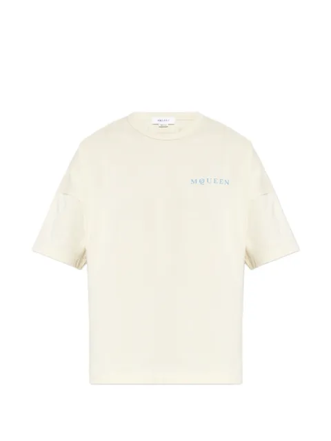 Alexander McQueen logo-print T-shirt Neutrals 828434QTADE