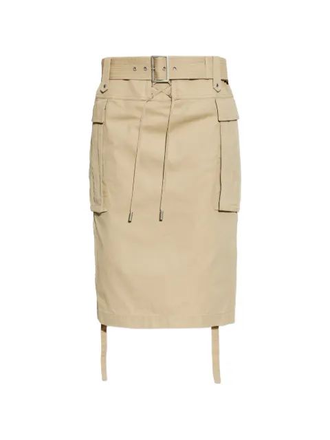 Alexander McQueen belted midi cargo skirt Neutrals 868479QZAQZ