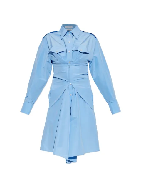 Alexander McQueen gathered asymmetric dress Blue 868918QEAHY