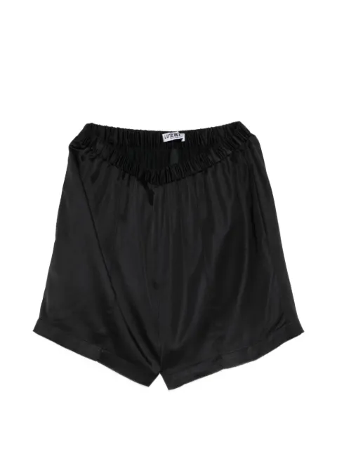 Lutz Huelle Garbo elasticated-waistband satin shorts Black GARBOSHORTS