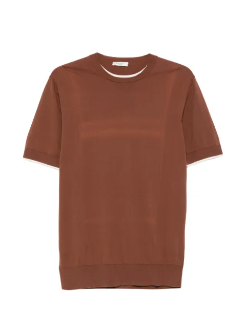 Paolo Pecora layered-detail crew-neck T-shirt Brown A020F100
