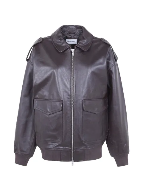 The Frankie Shop Viper leather jacket Brown VIPERLEATHERJAFS18
