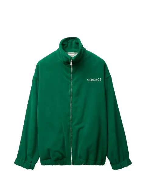 Versace cotton-terry jacquard zip sweatshirt Green 10242111A17767