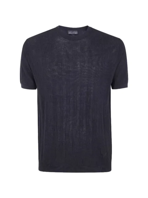Emporio Armani ribbed-textured T-shirt Grey EM004740AF23761