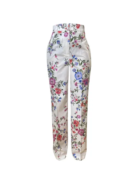 LIU JO floral-print cotton trousers White CA6358T589