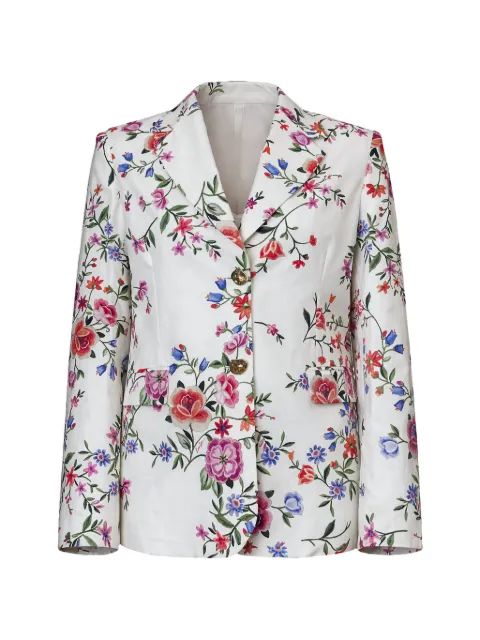 LIU JO floral button blazer White CA6337T589AP9669