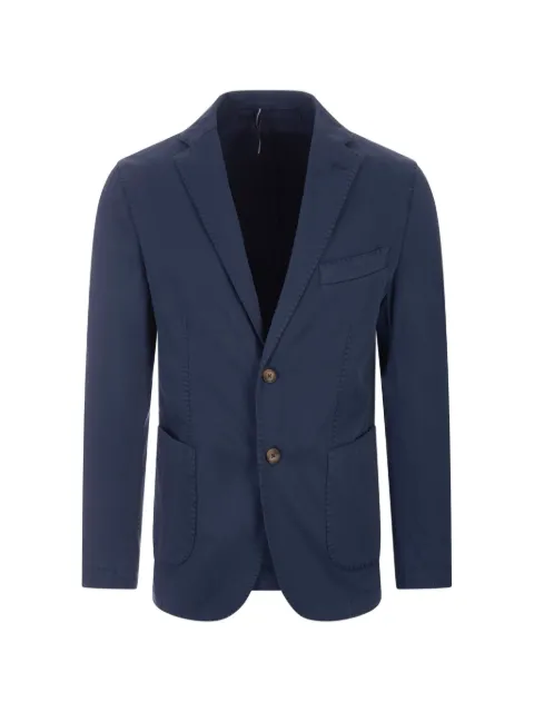 russocapri oxford single-breasted blazer Blue 311100