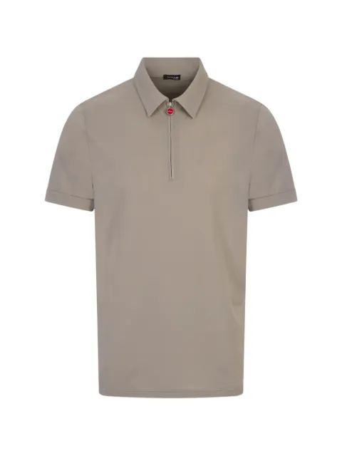 Kiton quarter-zip short-sleeve polo shirt Neutrals UMK0877
