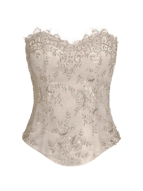 ALEXIA & ANTONIA embellished lace corset Neutrals 11021312101