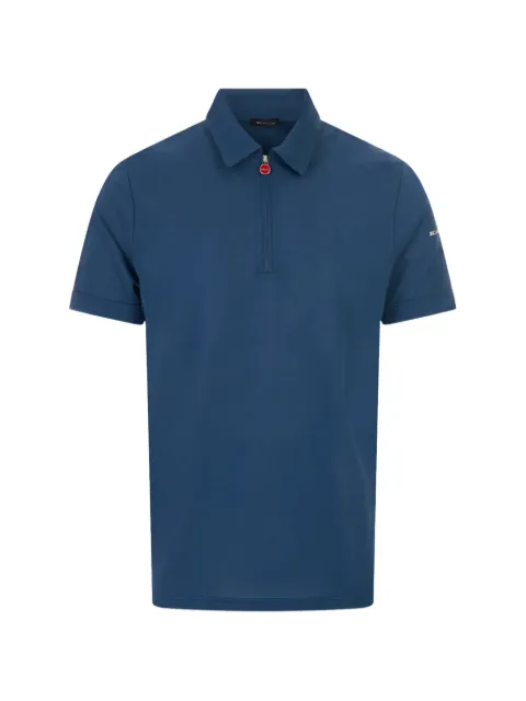 Kiton quarter-zip short-sleeve polo shirt Blue UMK0877