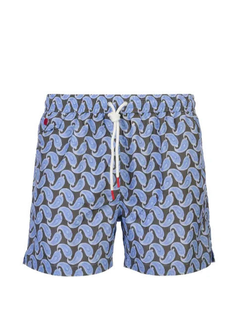 Kiton paisley-print swim shorts Grey UCOM010K0742H