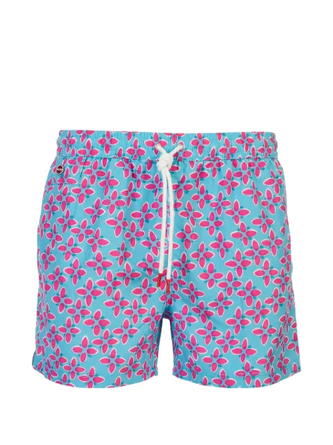 Kiton geometric-print swim shorts Blue UCOM010K0743H