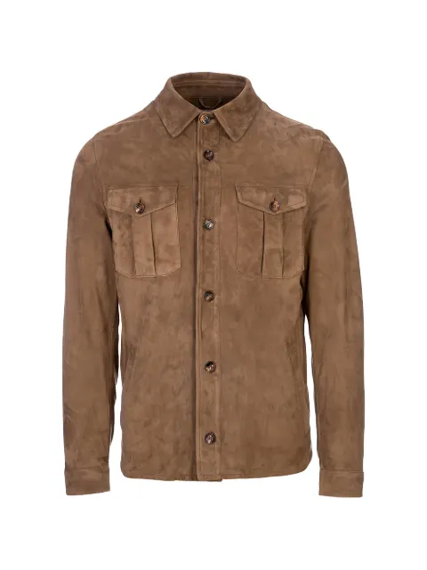 Kired buttoned flap-pocket overshirt Brown WERIKW83500