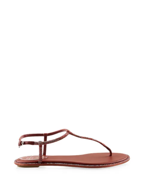 René Caovilla Diana crystal-embellished flat sandals Red C11574010R001Y338