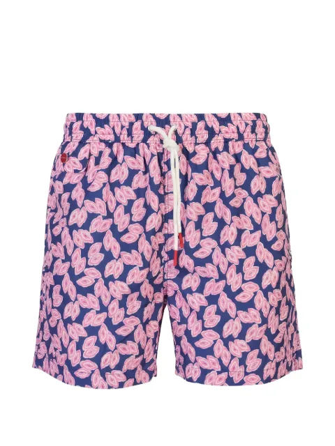 Kiton geometric-print drawstring swim shorts Blue UCOM010K0741H