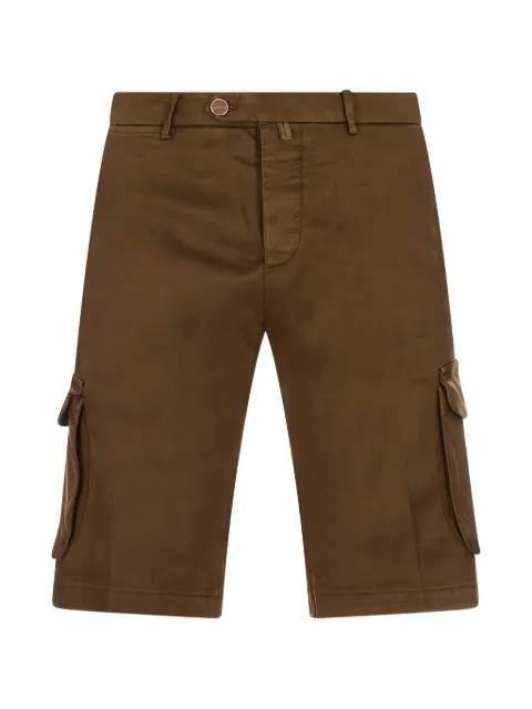 Kiton logo-patch knee-length shorts Brown UFPPBK0603H