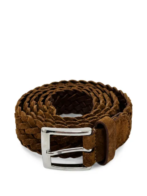 Kiton braided suede belt Brown USC3101N01353