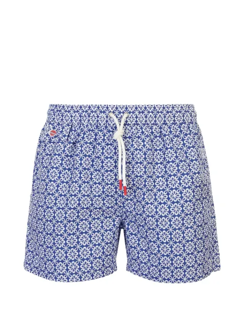 Kiton floral-print swim shorts Blue UCOM010K0741H